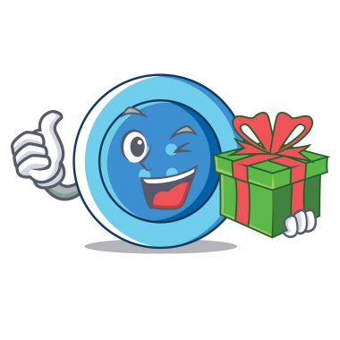 Armağan giyim düğmesini karakter karikatür ile