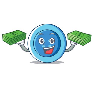 Para giyim düğmesini karakter karikatür ile