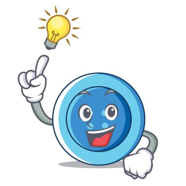 Bir fikir giyim düğmesini karakter karikatür var