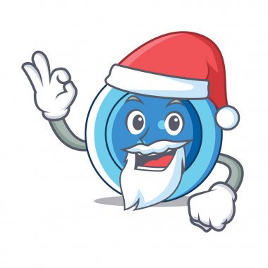 Santa giyim düğmesini karakter karikatür