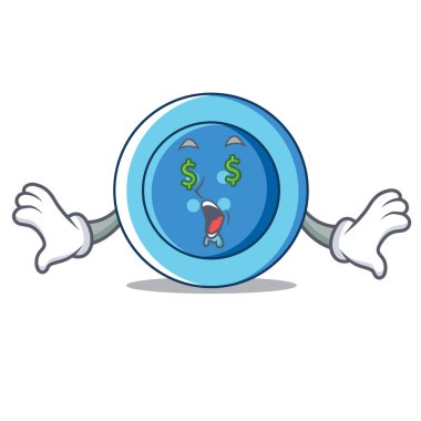 Para göz giyim düğmesini karakter karikatür