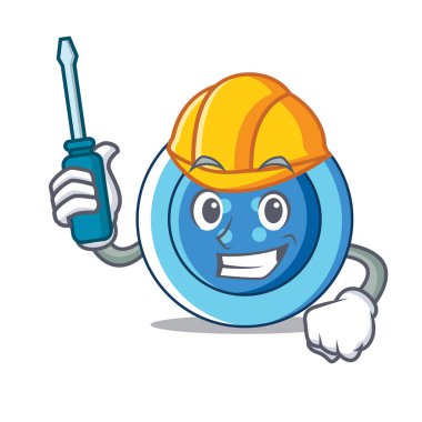 Otomotiv giyim düğmesini karakter karikatür