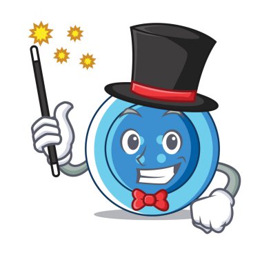 Sihirbaz giyim düğmesini karakter karikatür