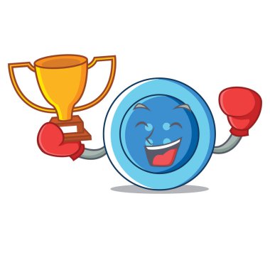 Boks şampiyonu giyim düğmesini karakter karikatür