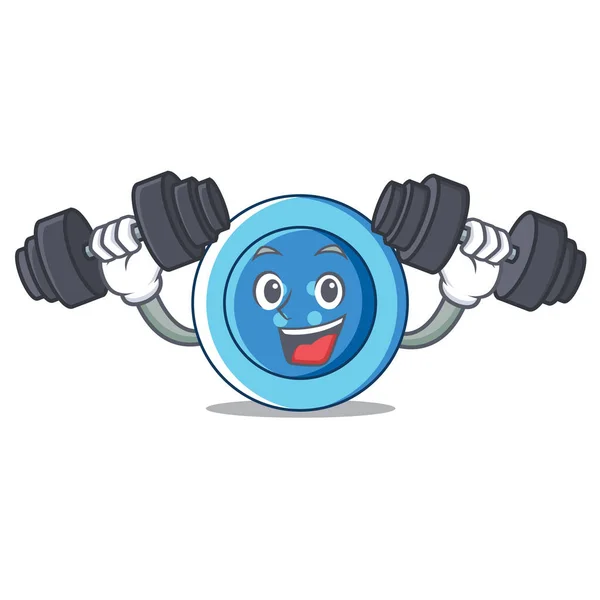Fitness clothing button character cartoon — Stock Vector