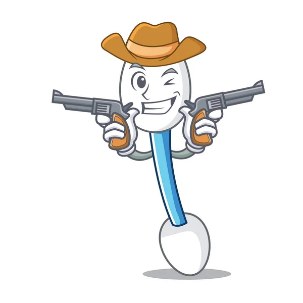 Cowboy cotton swab character cartoon — Stock Vector