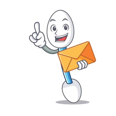 Zarf pamuklu çubukla karakter karikatür