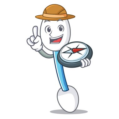 Explorer pamuklu çubukla maskot çizgi film