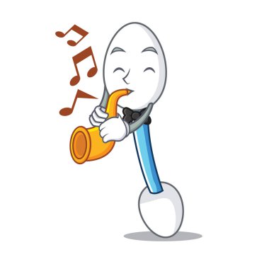 Trompet pamuklu çubukla maskot çizgi film