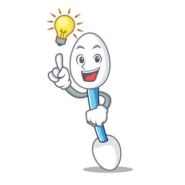 Bir fikir pamuklu çubukla maskot çizgi film var