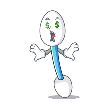 Para göz pamuklu çubukla maskot çizgi film