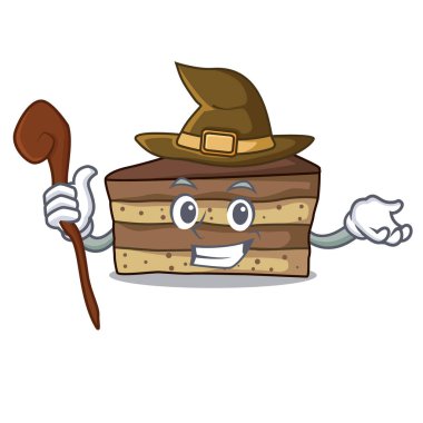 Cadı tiramisu maskot karikatür tarzı