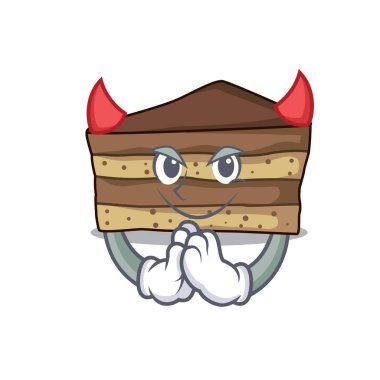 Şeytan tiramisu maskot karikatür tarzı