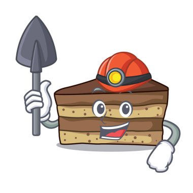 madenci tiramisu maskot karikatür tarzı