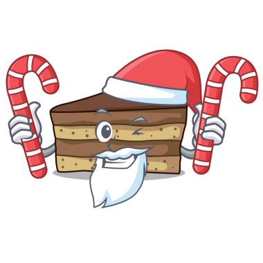 Santa şeker tiramisu maskot karikatür tarzı ile