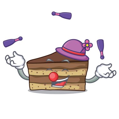 Tiramisu maskot karikatür tarzı hokkabazlık