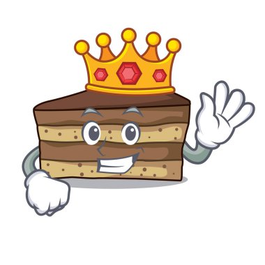 Kral tiramisu maskot karikatür tarzı