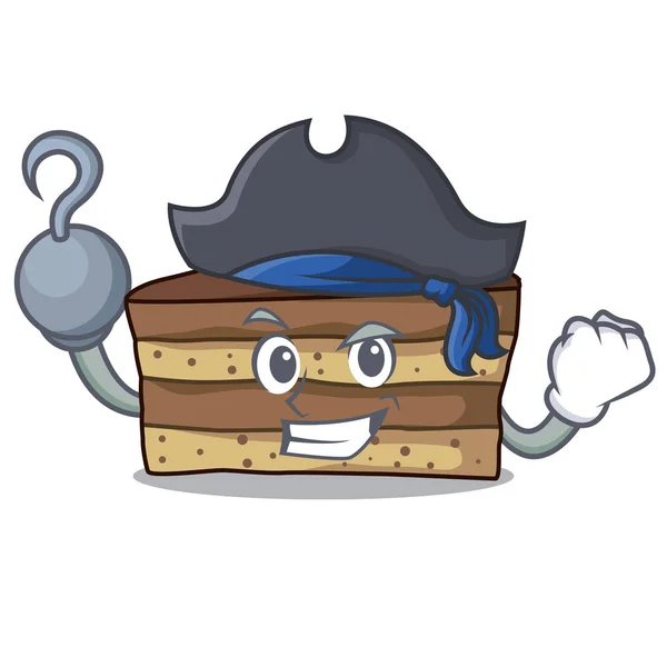 Pirata tiramisù personaggio stile cartone animato — Vettoriale Stock