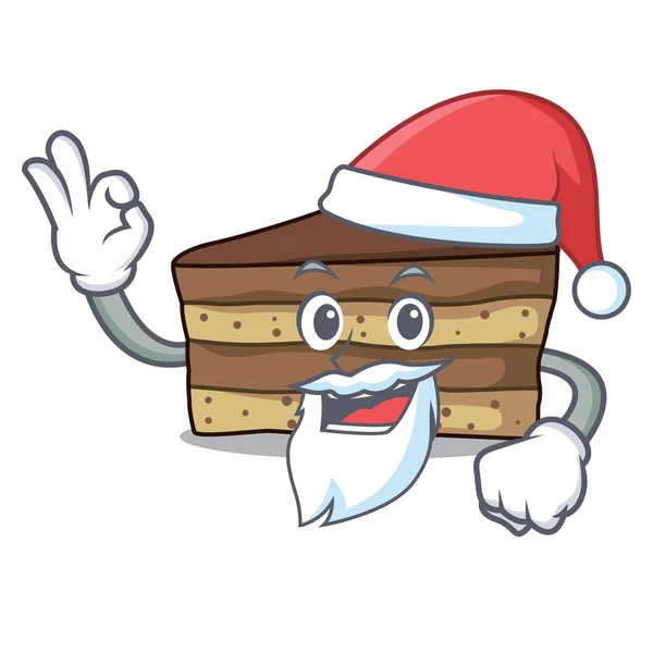 Santa tiramisú mascota estilo de dibujos animados — Vector de stock