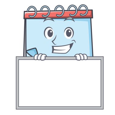 Yönetim Kurulu takvim karakter karikatür tarzı ile sırıtarak