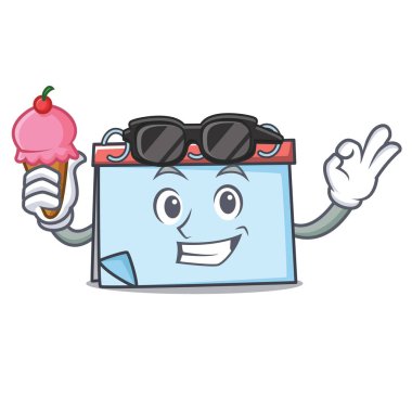 Dondurma serin takvim karakter karikatür tarzı