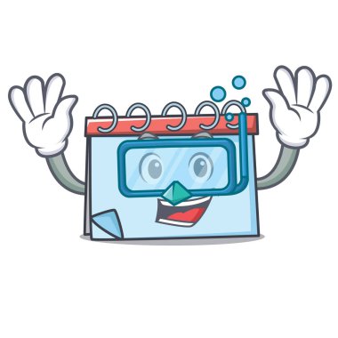 Dalış takvim karakter karikatür tarzı