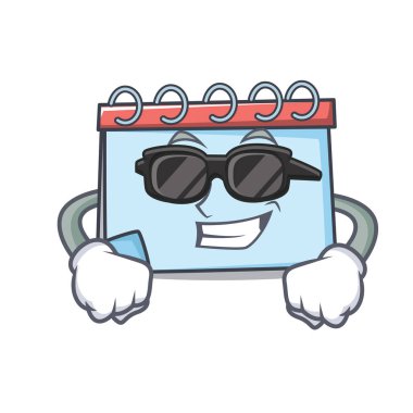 Süper cool takvim karakter karikatür tarzı