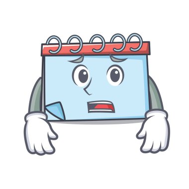 Korkarım takvim maskot karikatür tarzı