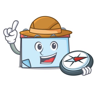 Explorer takvim maskot karikatür tarzı