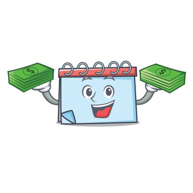 Para takvim maskot karikatür tarzı ile