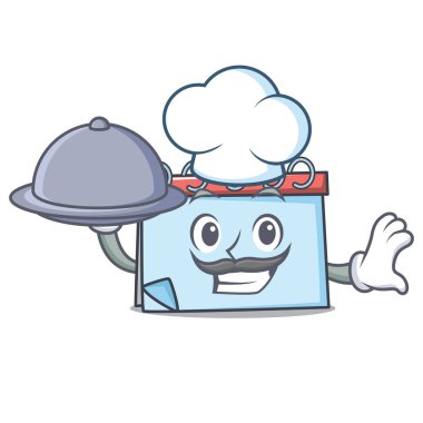 Şef gıda takvim maskot karikatür tarzı ile