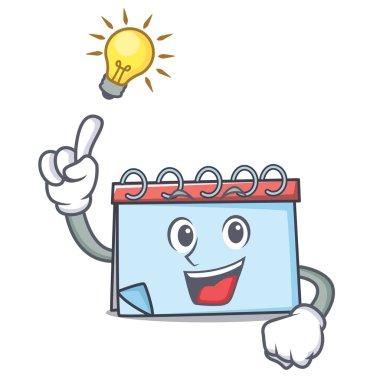Fikir takvim maskot karikatür tarzı