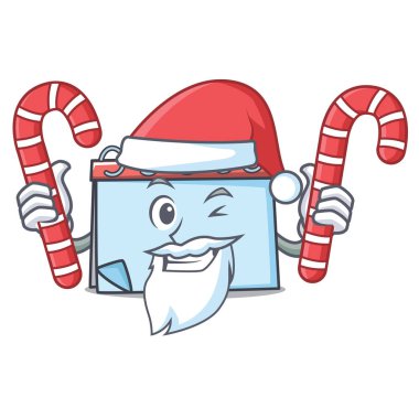 Santa şeker takvim maskot karikatür tarzı ile
