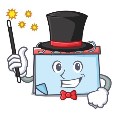 Sihirbaz takvim maskot karikatür tarzı
