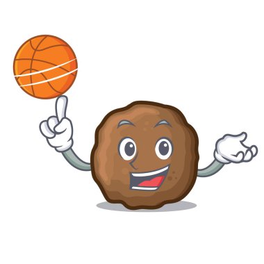 Basketbol köfte karakter karikatür tarzı ile