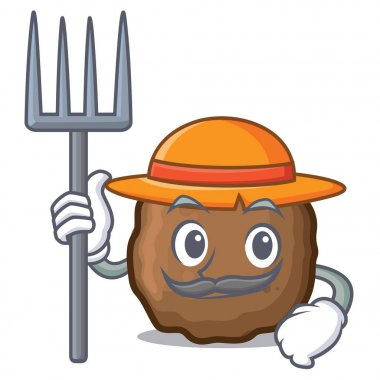 Çiftçi köfte karakter karikatür tarzı