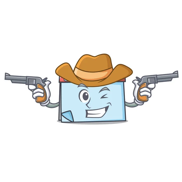 Cowboy calendário personagem desenho animado estilo — Vetor de Stock