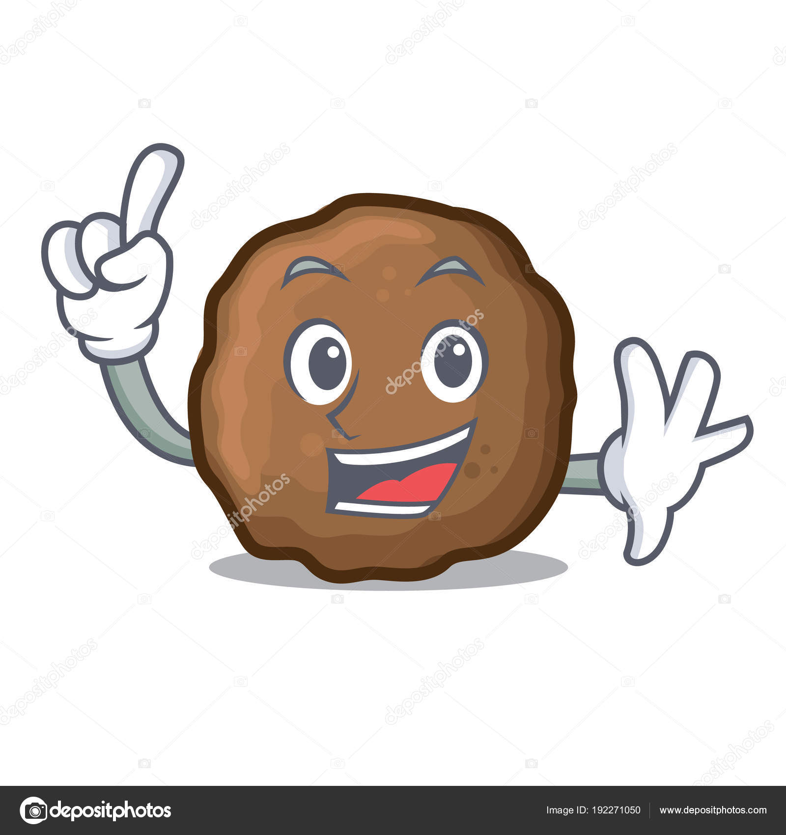 Finger almôndega mascote estilo cartoon Vetor de ©kongvector 192271050, image size:1600x1700