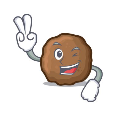 İki parmak köfte karakter karikatür tarzı