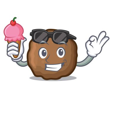 Dondurma serin köfte karakter karikatür tarzı