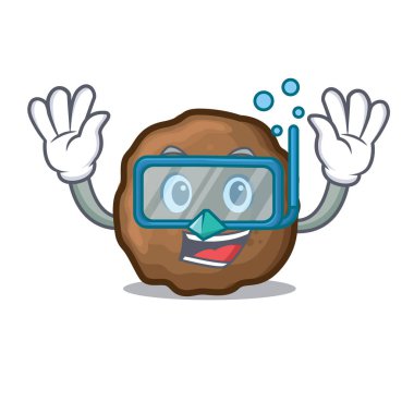 Dalış köfte karakter karikatür tarzı