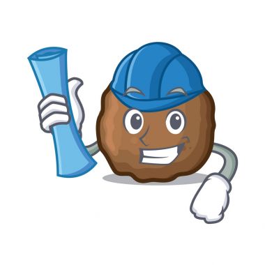 Mimar köfte karakter karikatür tarzı