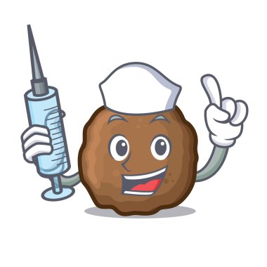 Hemşire köfte karakter karikatür tarzı