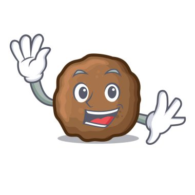 Köfte karakter karikatür tarzı sallayarak