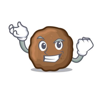 Successful meatball character cartoon style