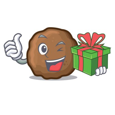 Hediye köfte maskot karikatür tarzı ile