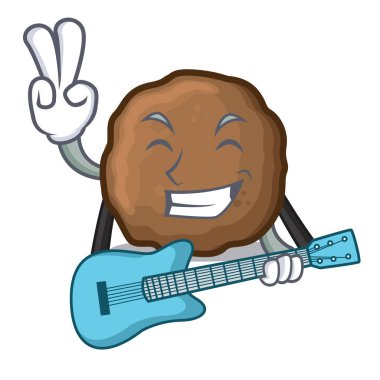 Gitar köfte maskot karikatür tarzı ile
