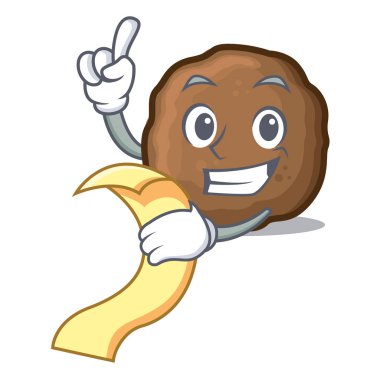 Menü köfte maskot karikatür tarzı ile