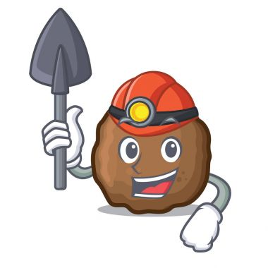 Madenci köfte maskot karikatür tarzı