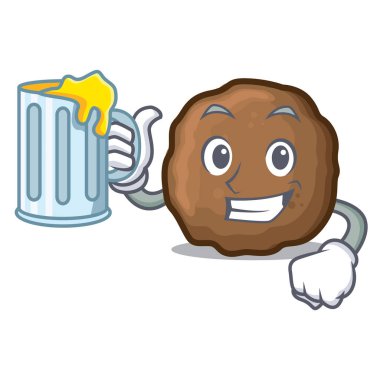 Suyu köfte maskot karikatür tarzı